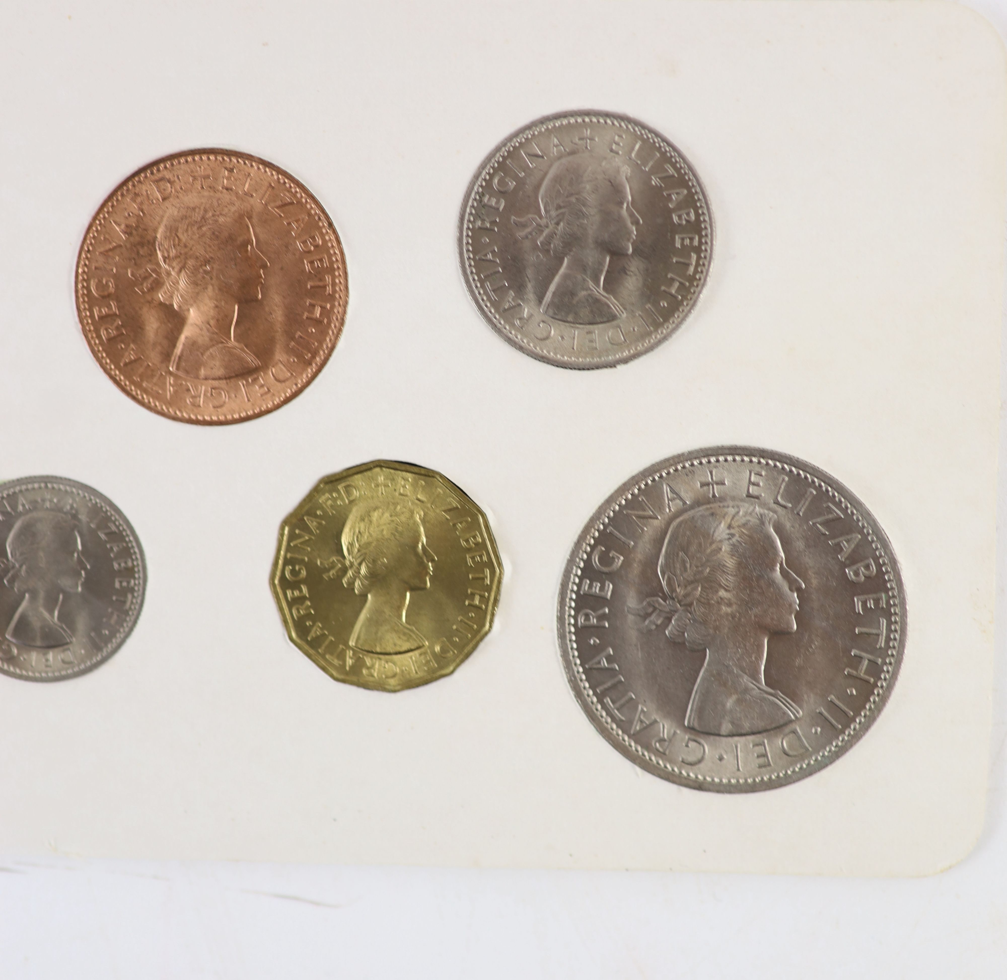 Queen Elizabeth II pre-decimal specimen coin sets for 1953 - 1967, first and second issues, all EF/UNC (15 sets), including 1954, 1957-1959 halfcrowns, florins and shillings, scarce in high grade